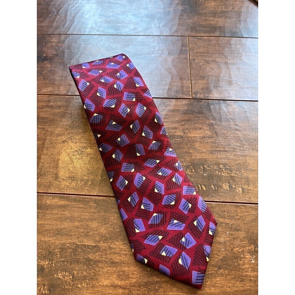Fendi 100% Silk Pattern Dress Tie Made In Italy